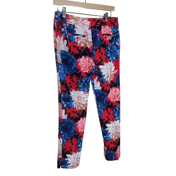 Talbots Chatham Coral White and Blue Dalia Pants with Side Zipper Size 4P - Picture 7 of 12